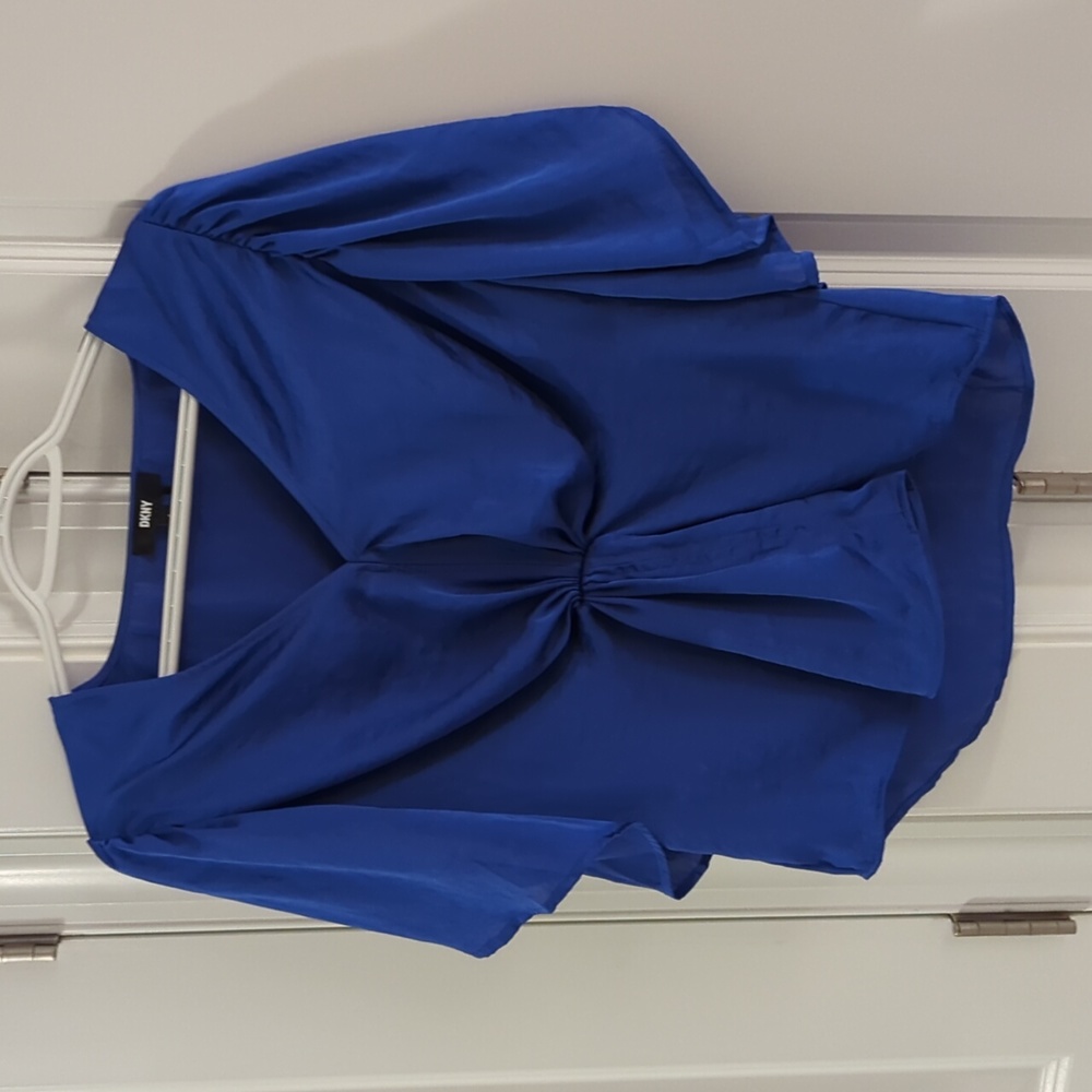 DKNY Flowy Elegant Blue Shirt women's S